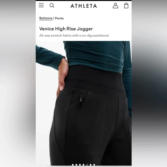 Athleta Black Venice High Rise Jogger in Size Large - Picture 3 of 15